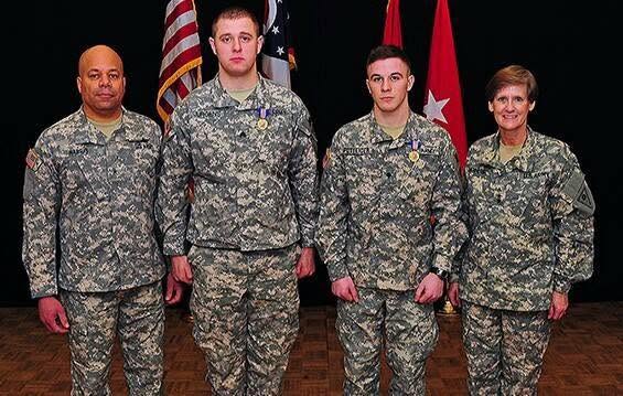 Chris Jurgens receiving the Soldiers Medal in the U.S. Army